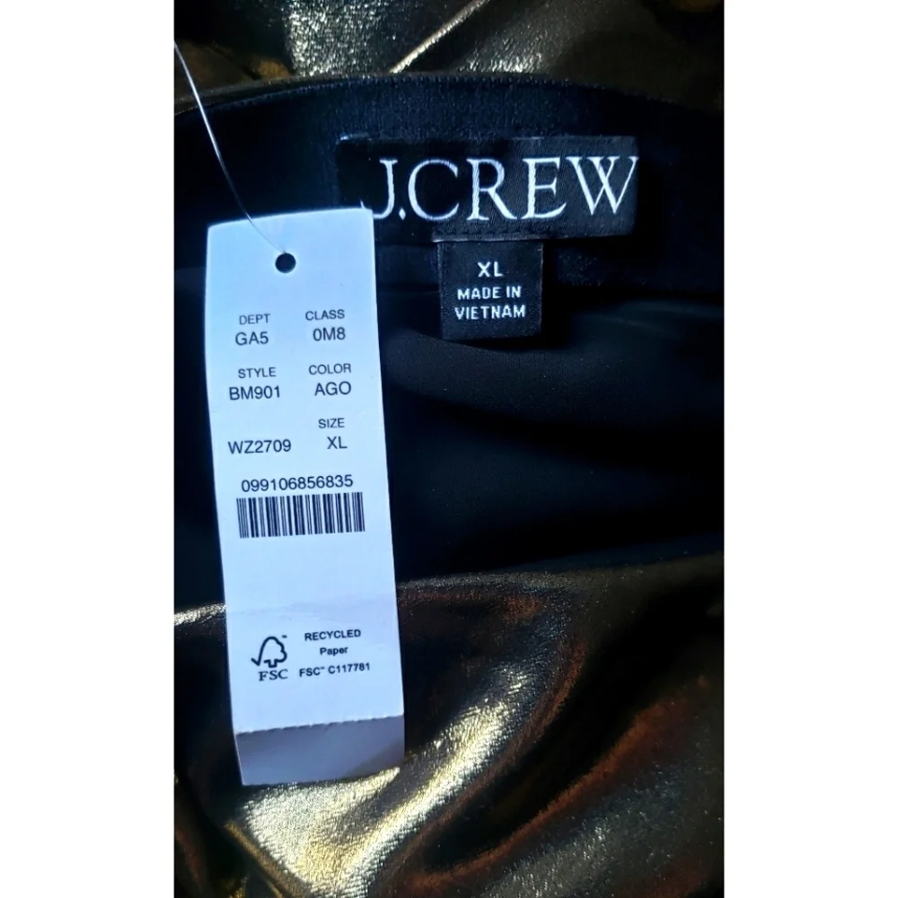 J.Crew Gwyneth slip skirt in gold lamé